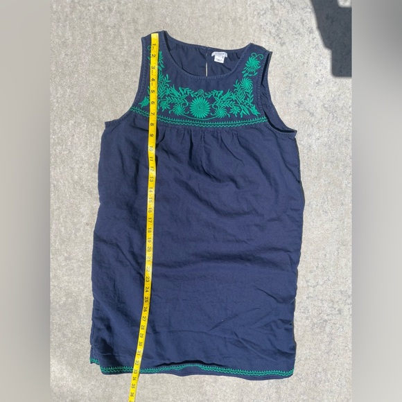J. Crew Blue and Green Embroidered Linen Blend Sleeveless Sundress, Size Small - Picture 8 of 10